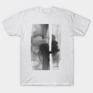 Abstract watercolor art, black and white, japanese style T-Shirt